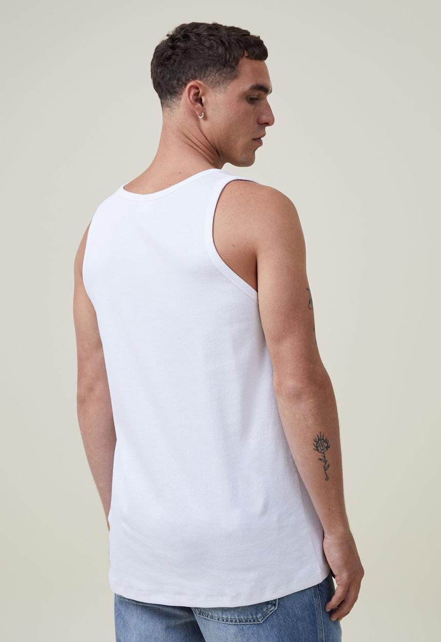 Cotton On - Loose fit rib tank - white