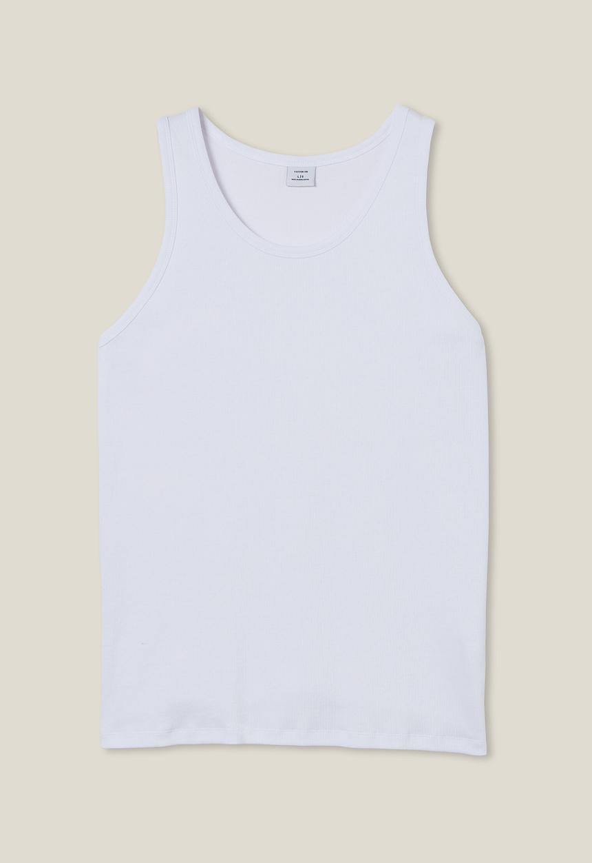 Cotton On - Loose fit rib tank - white