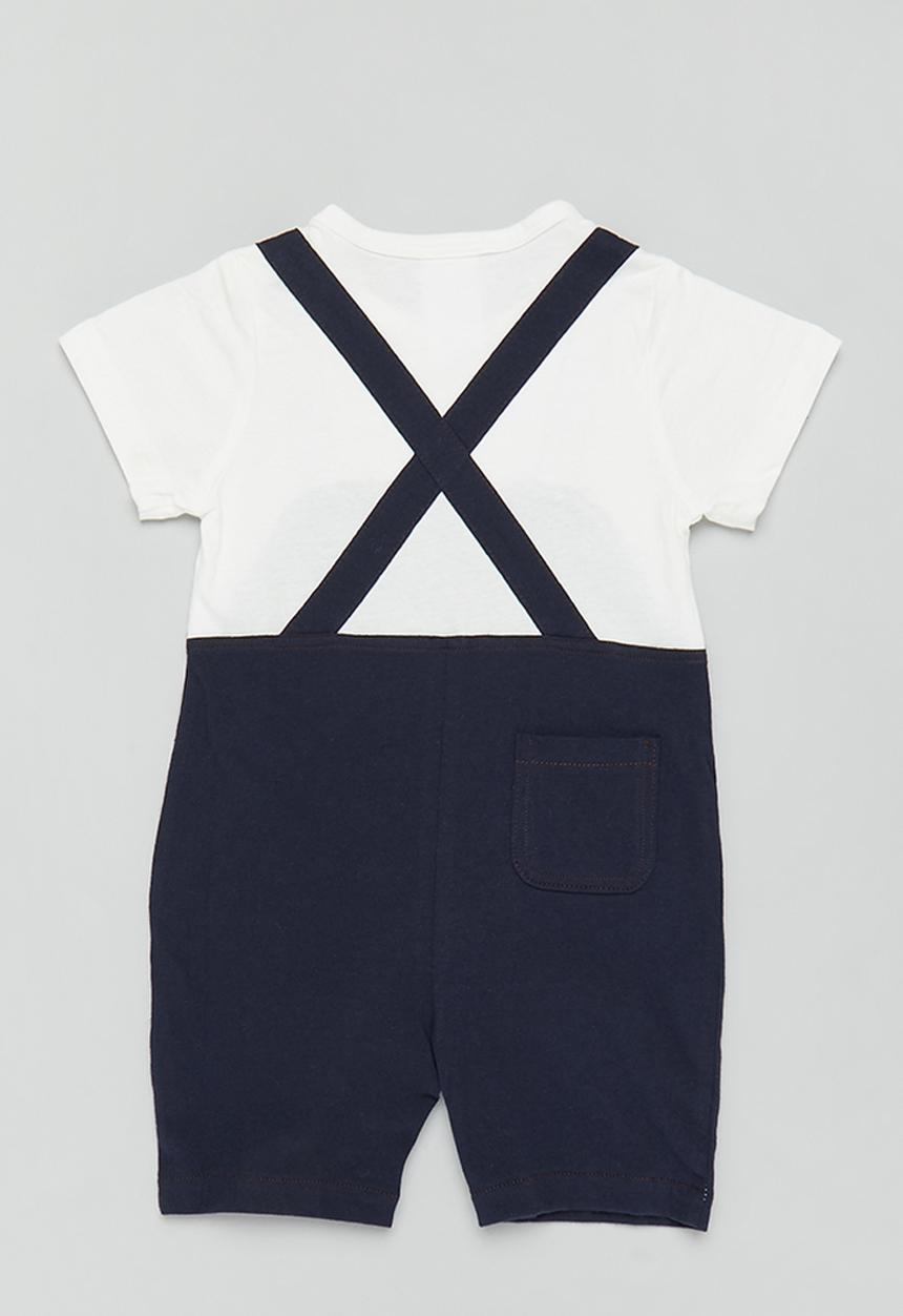 Pop Candy - Jumpsuit and tee set - blue & white