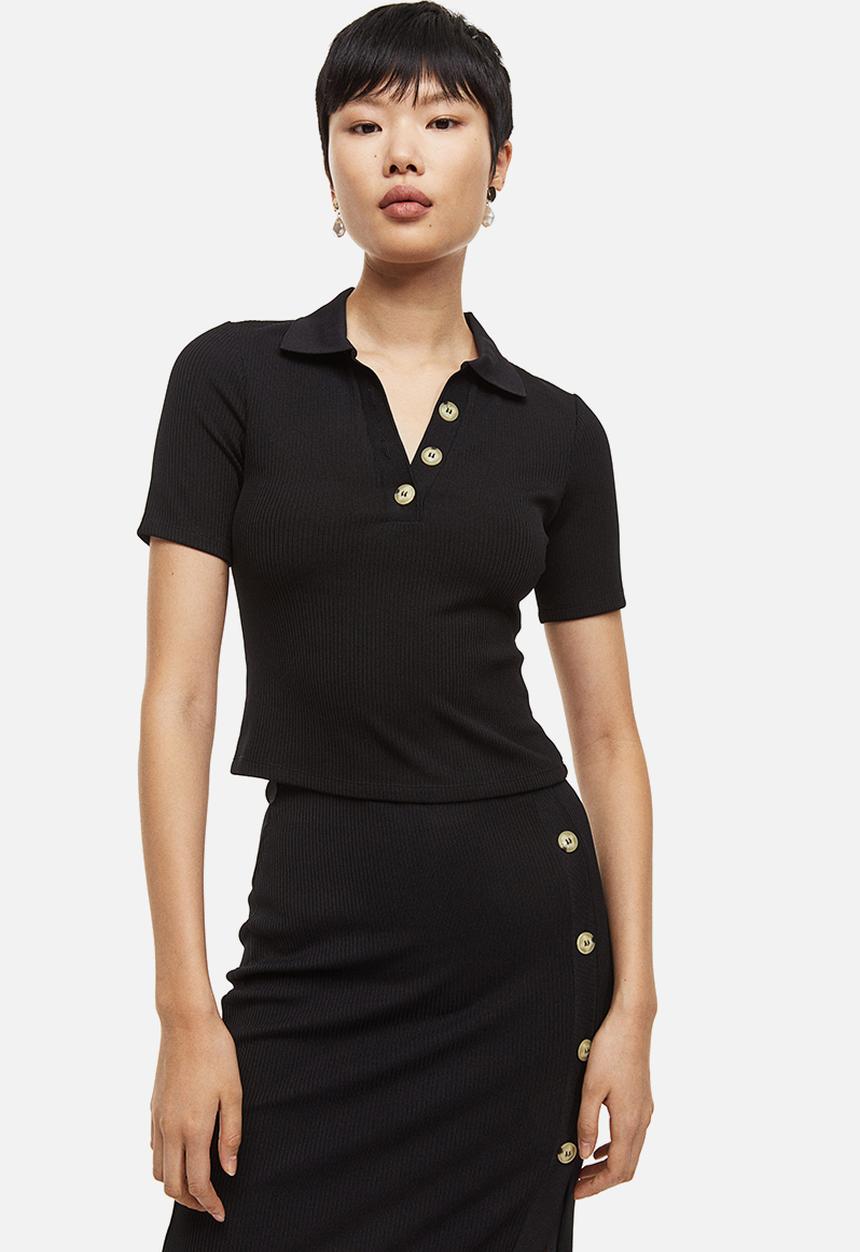 H&M - Collared top - black