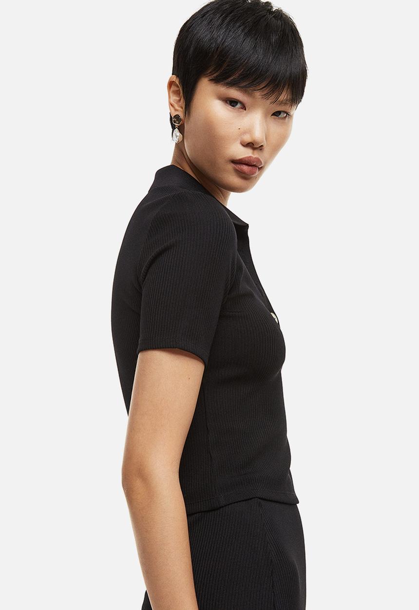 H&M - Collared top - black