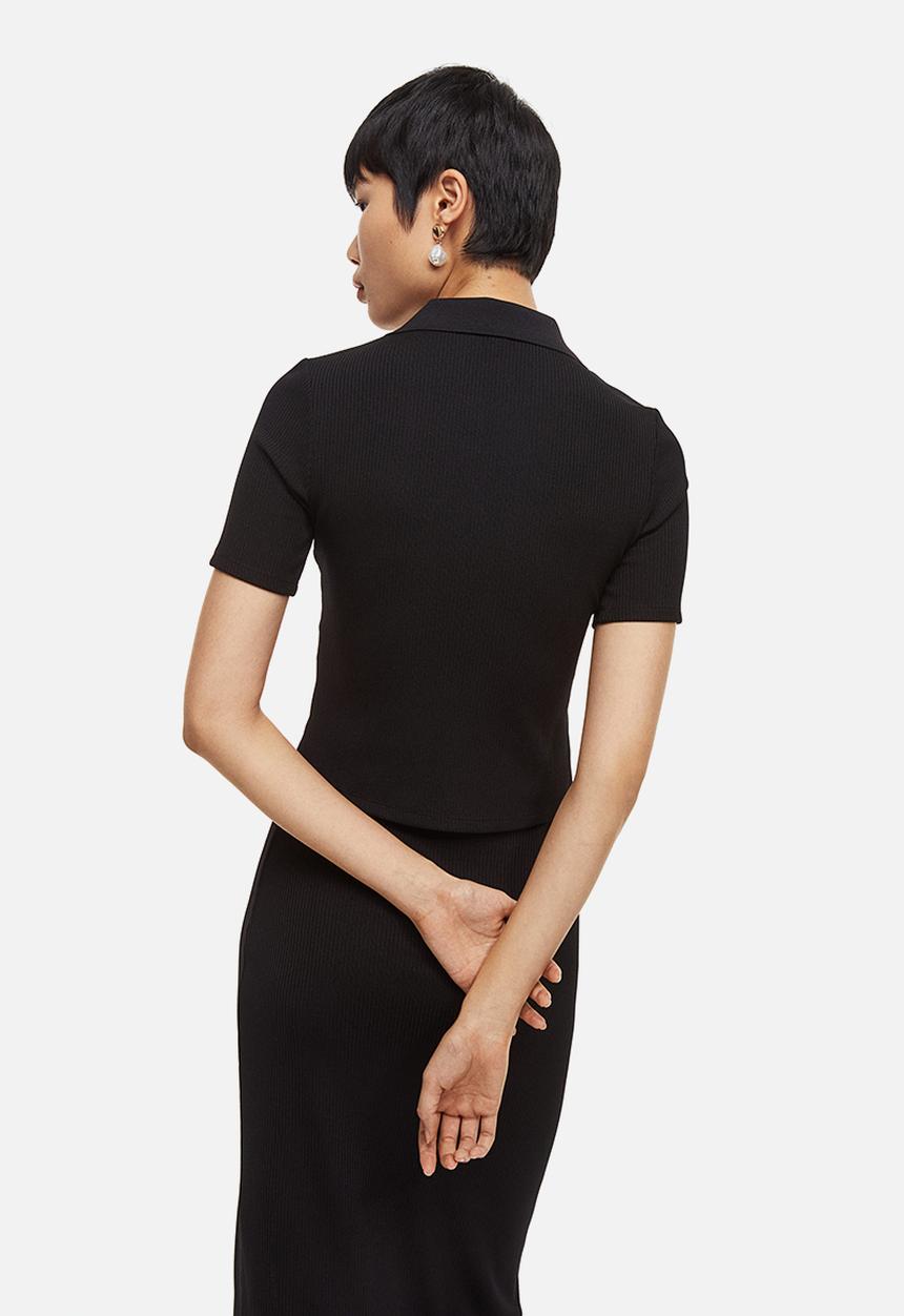 H&M - Collared top - black