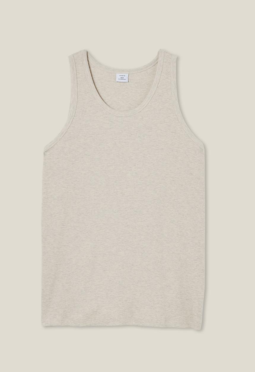 Cotton On - Loose fit rib tank - oatmeal marle