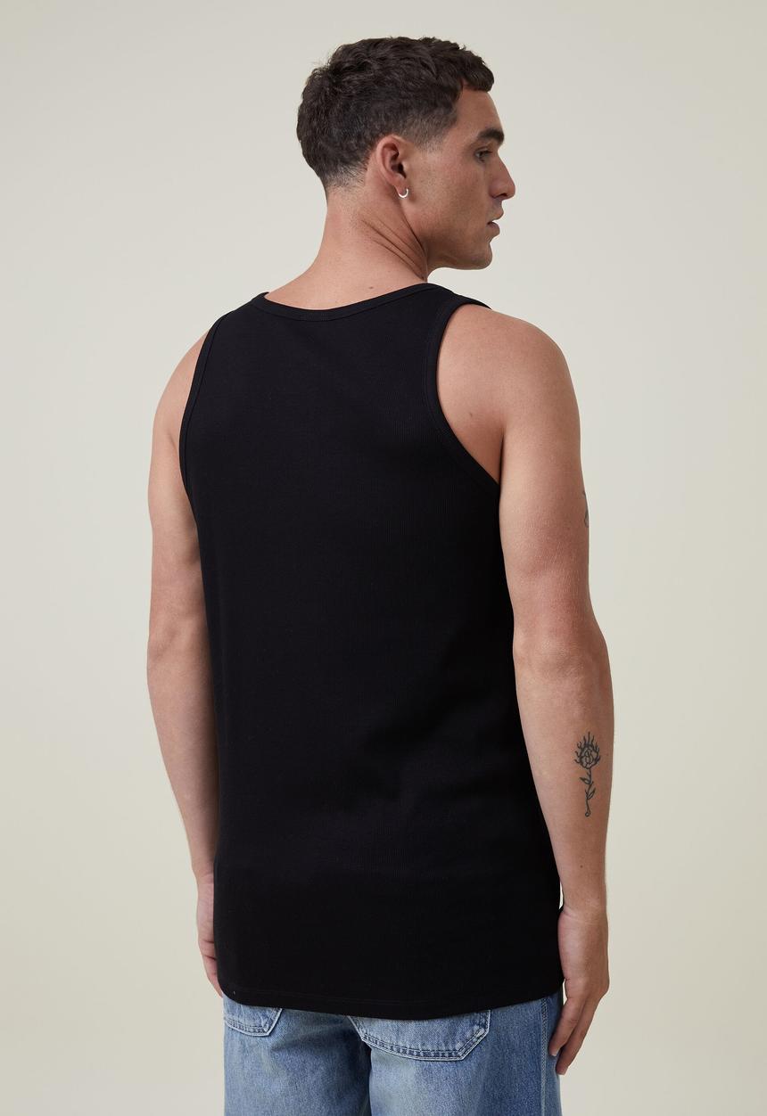 Cotton On - Loose fit rib tank - black