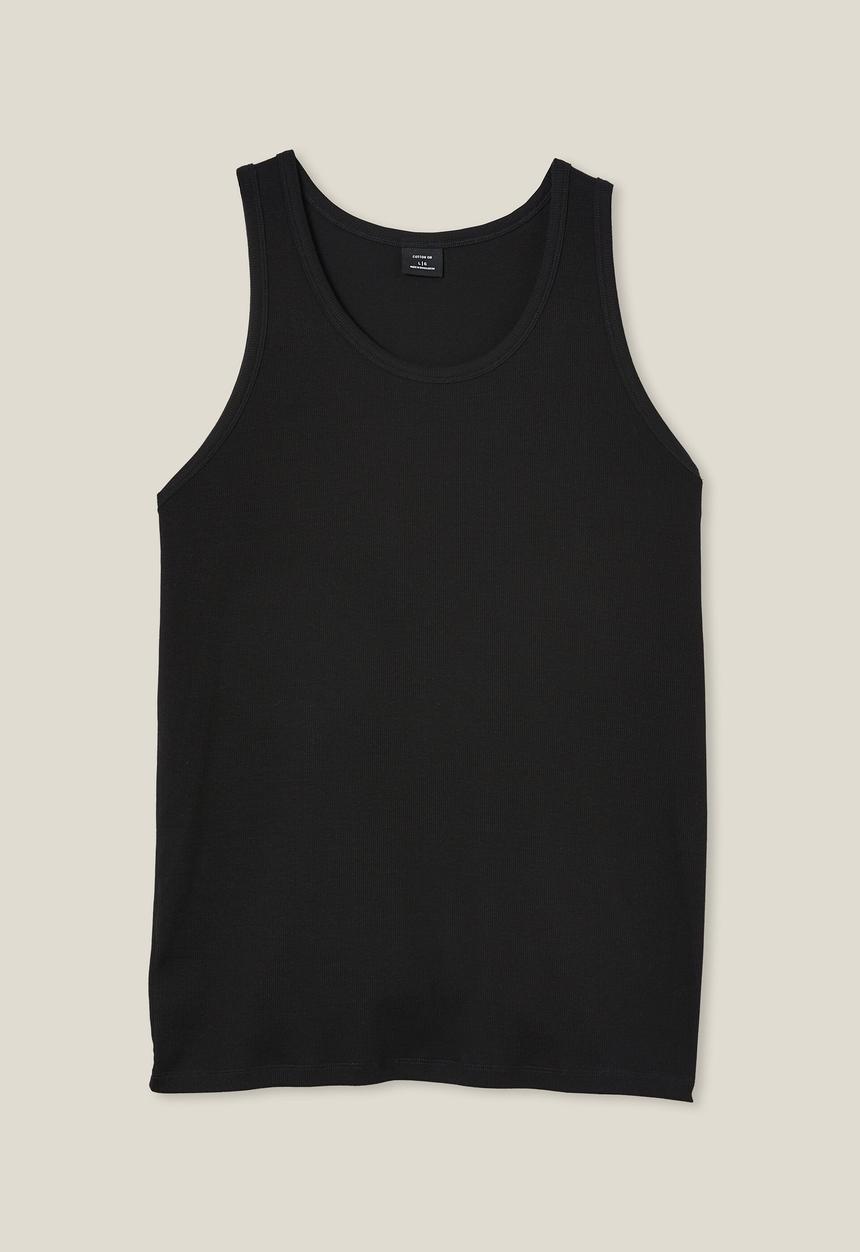 Cotton On - Loose fit rib tank - black