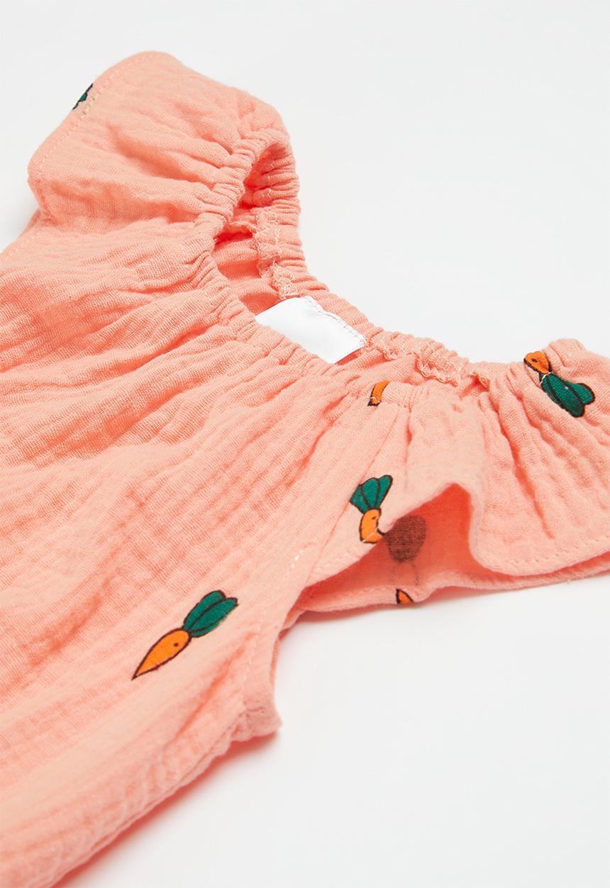 Pop Candy - Ruffle sleeve bodysuit - pink & green