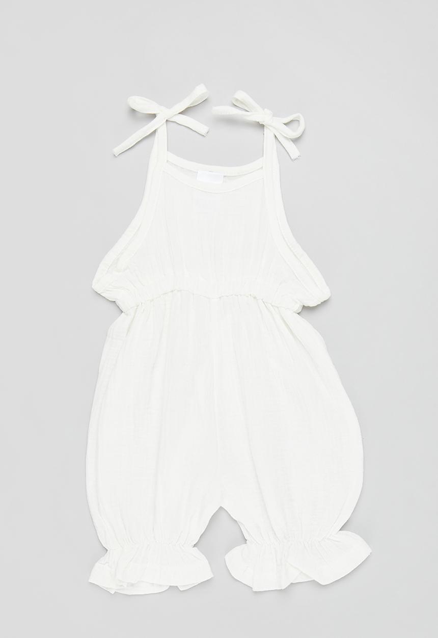 Pop Candy - Tie strip jumpsuit - white