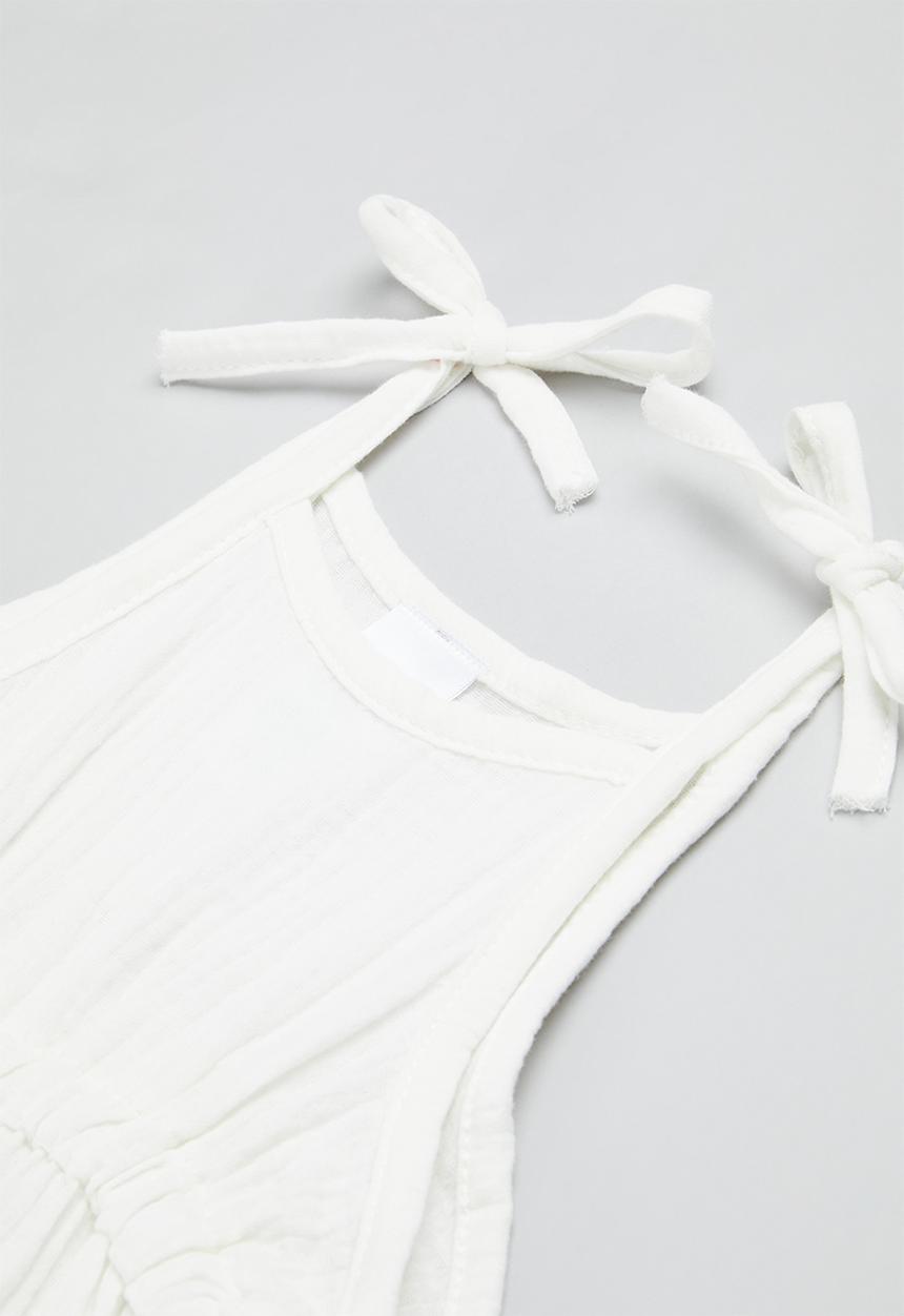Pop Candy - Tie strip jumpsuit - white