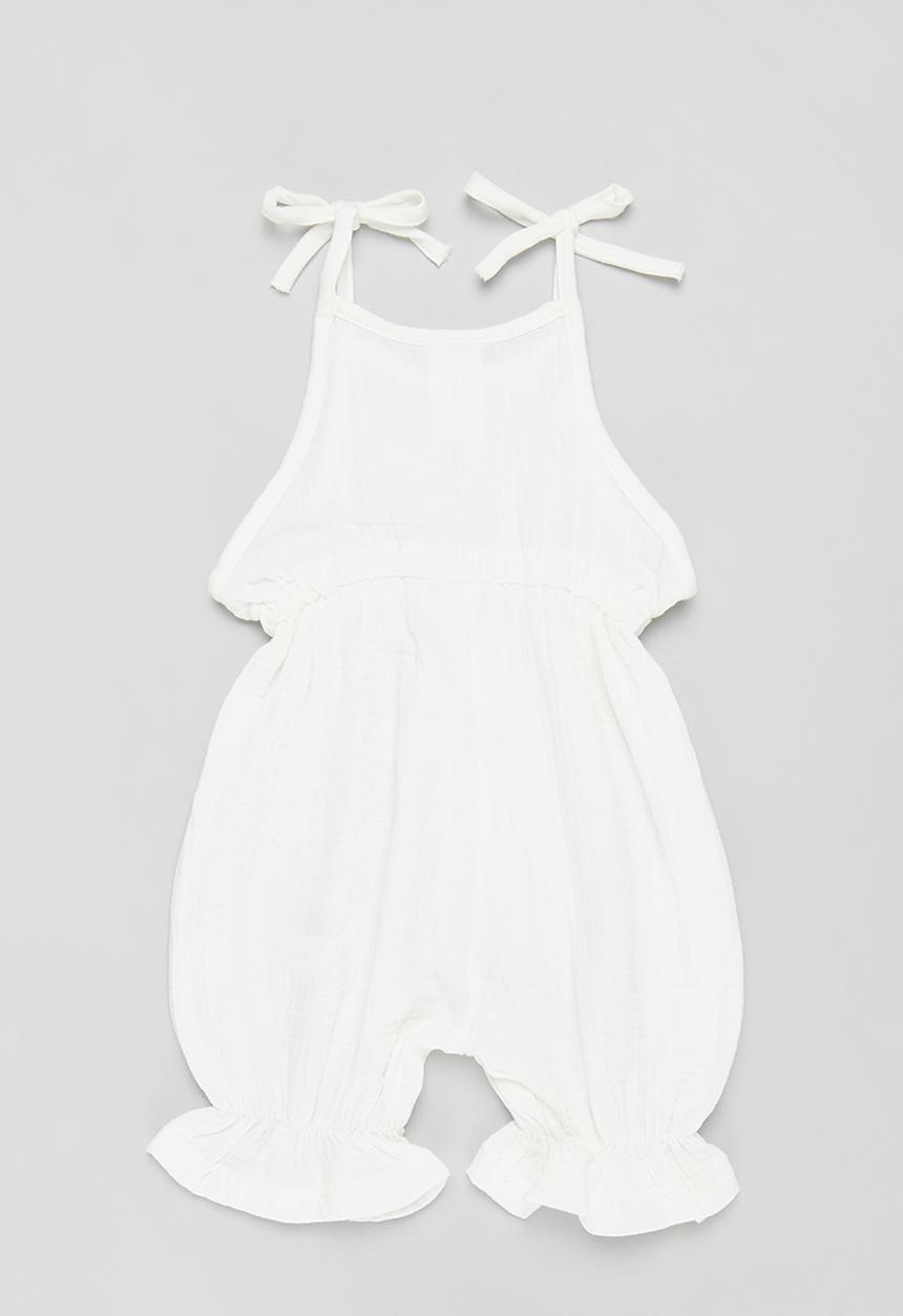 Pop Candy - Tie strip jumpsuit - white