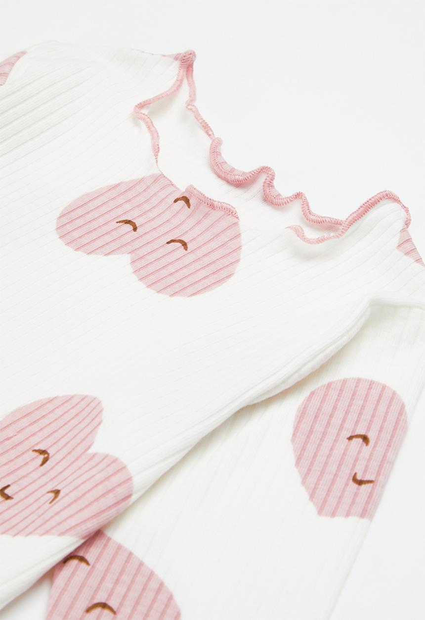 Pop Candy - Girls pj set - pink & white