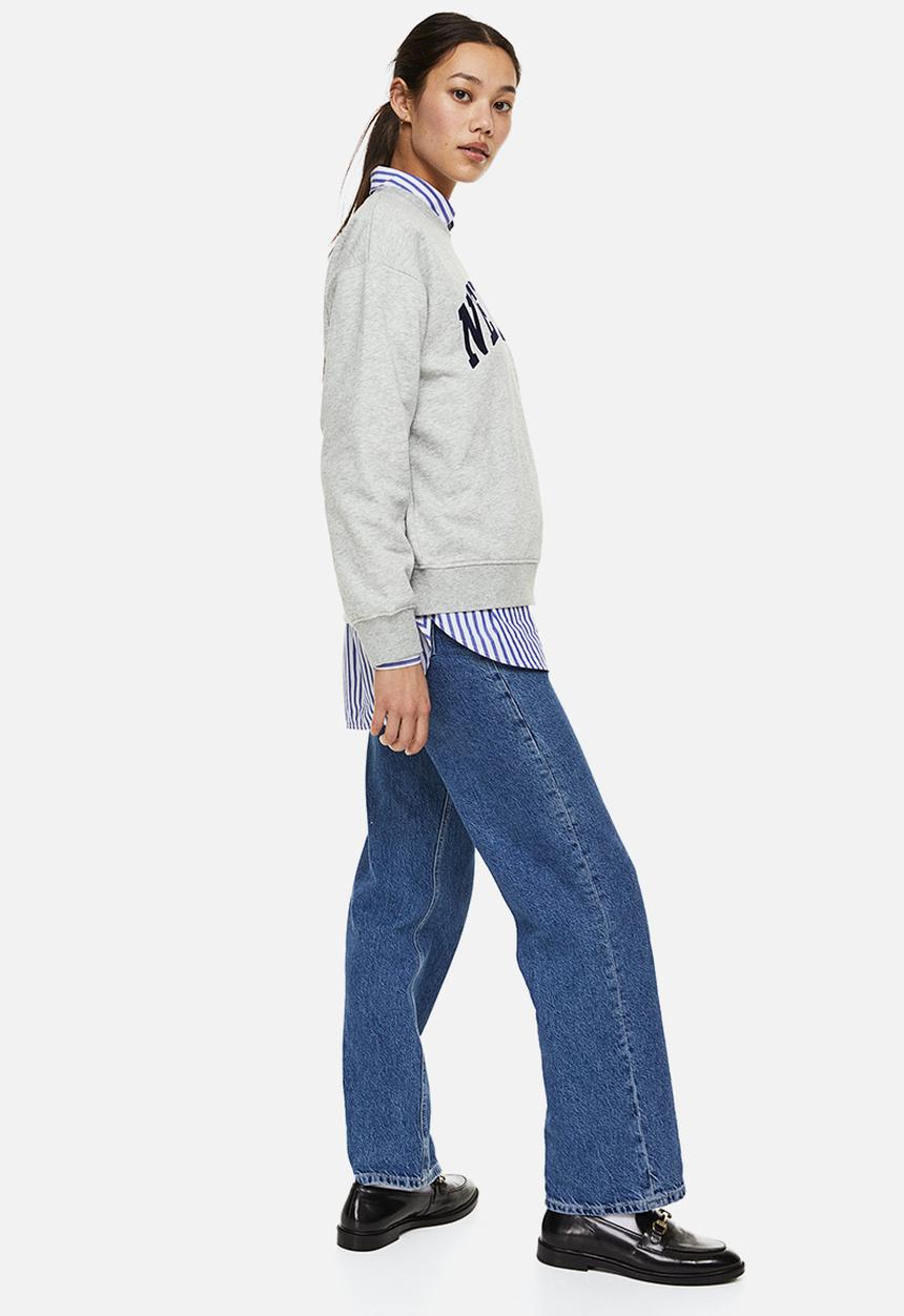 H&M - Printed sweatshirt - light grey marl/new york 