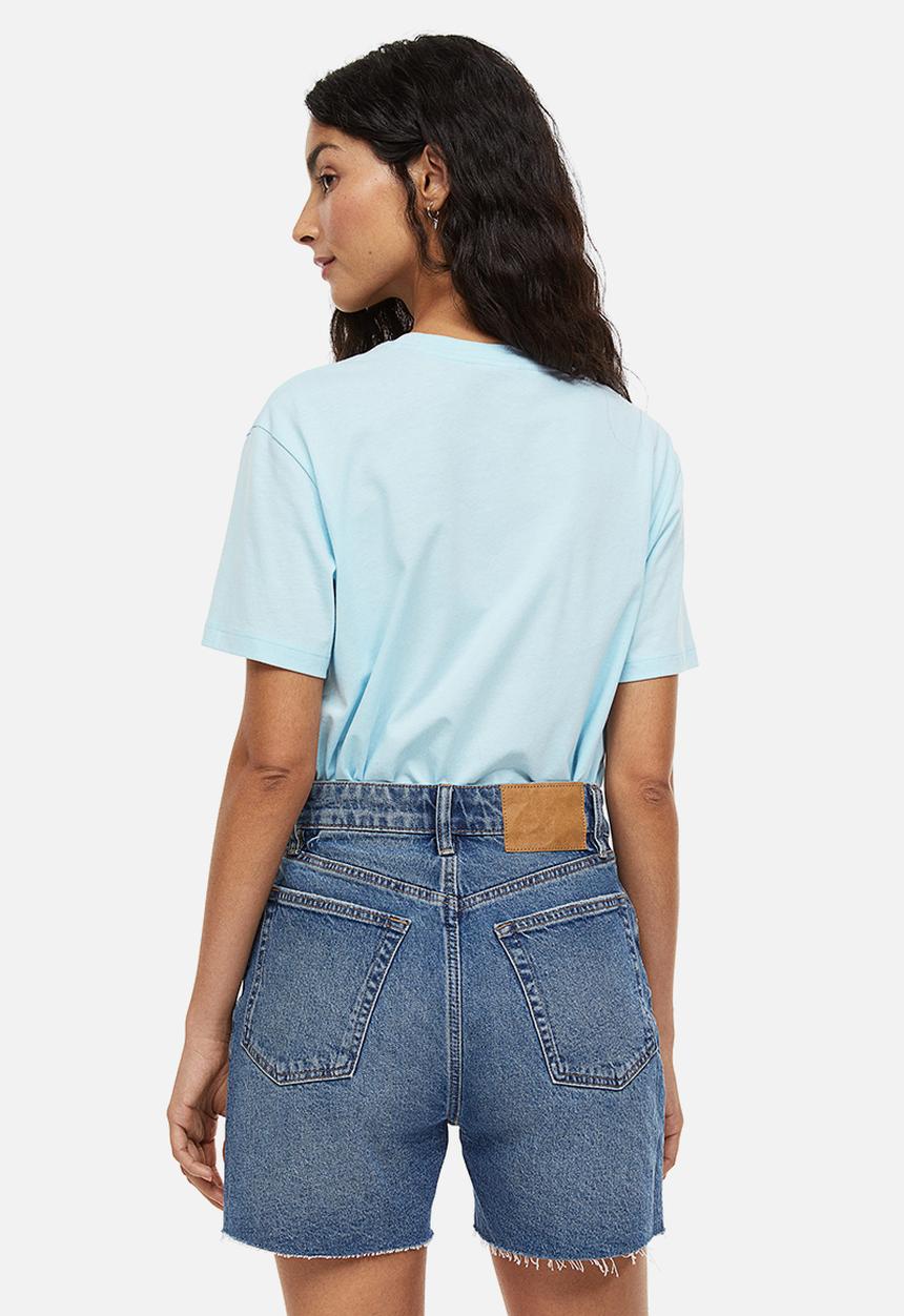 H&M - Cotton T-shirt - light blue