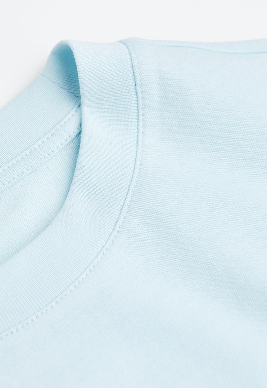 H&M - Cotton T-shirt - light blue