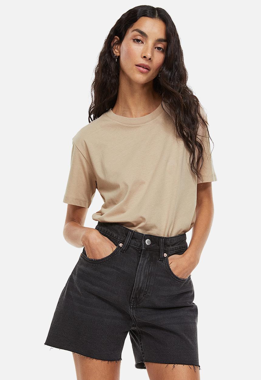 H&M - Cotton T-shirt - light beige