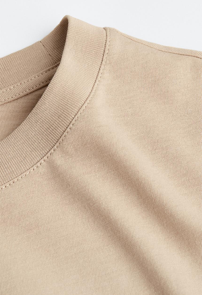 H&M - Cotton T-shirt - light beige