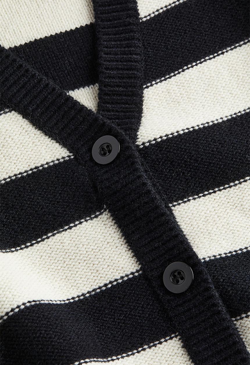 H&M - Mohair-blend cardigan - black/striped