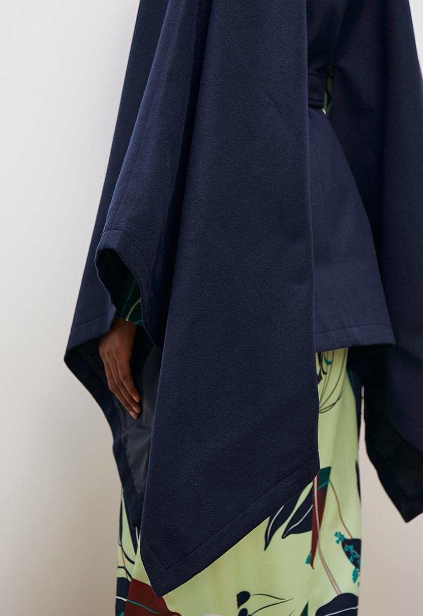 edit - Belted cape coat - ink