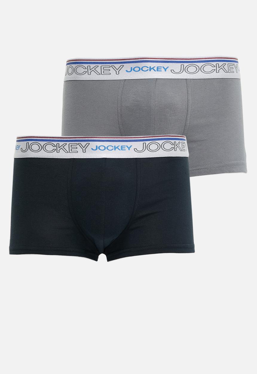 Jockey - 2 Pack new gen pouch trunk - black/poppy seed-grey