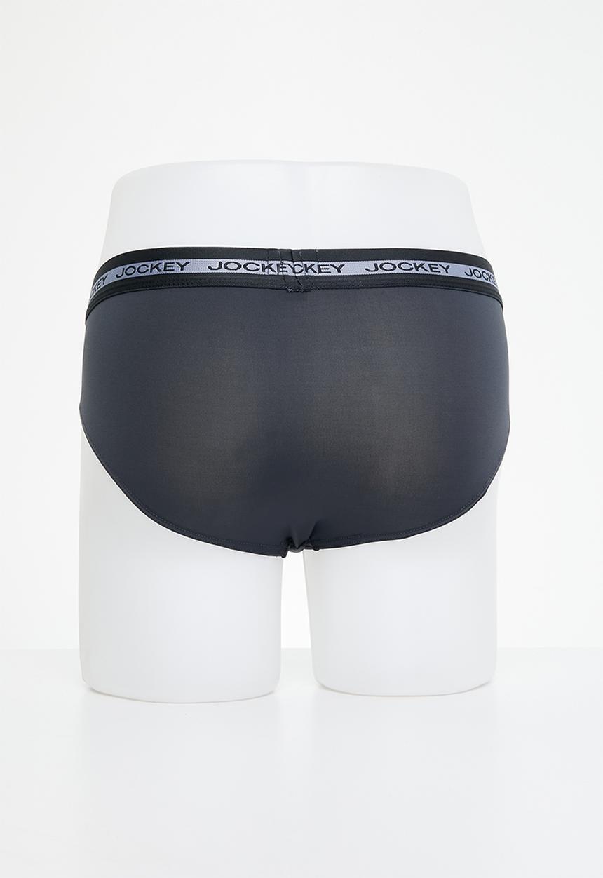 Jockey - Quick dry charcoal art nylon brief - charcoal art
