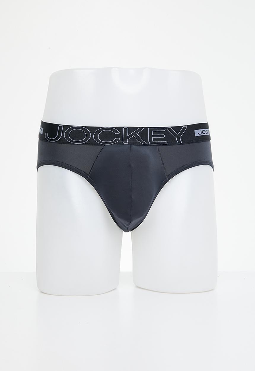 Jockey - Quick dry charcoal art nylon brief - charcoal art