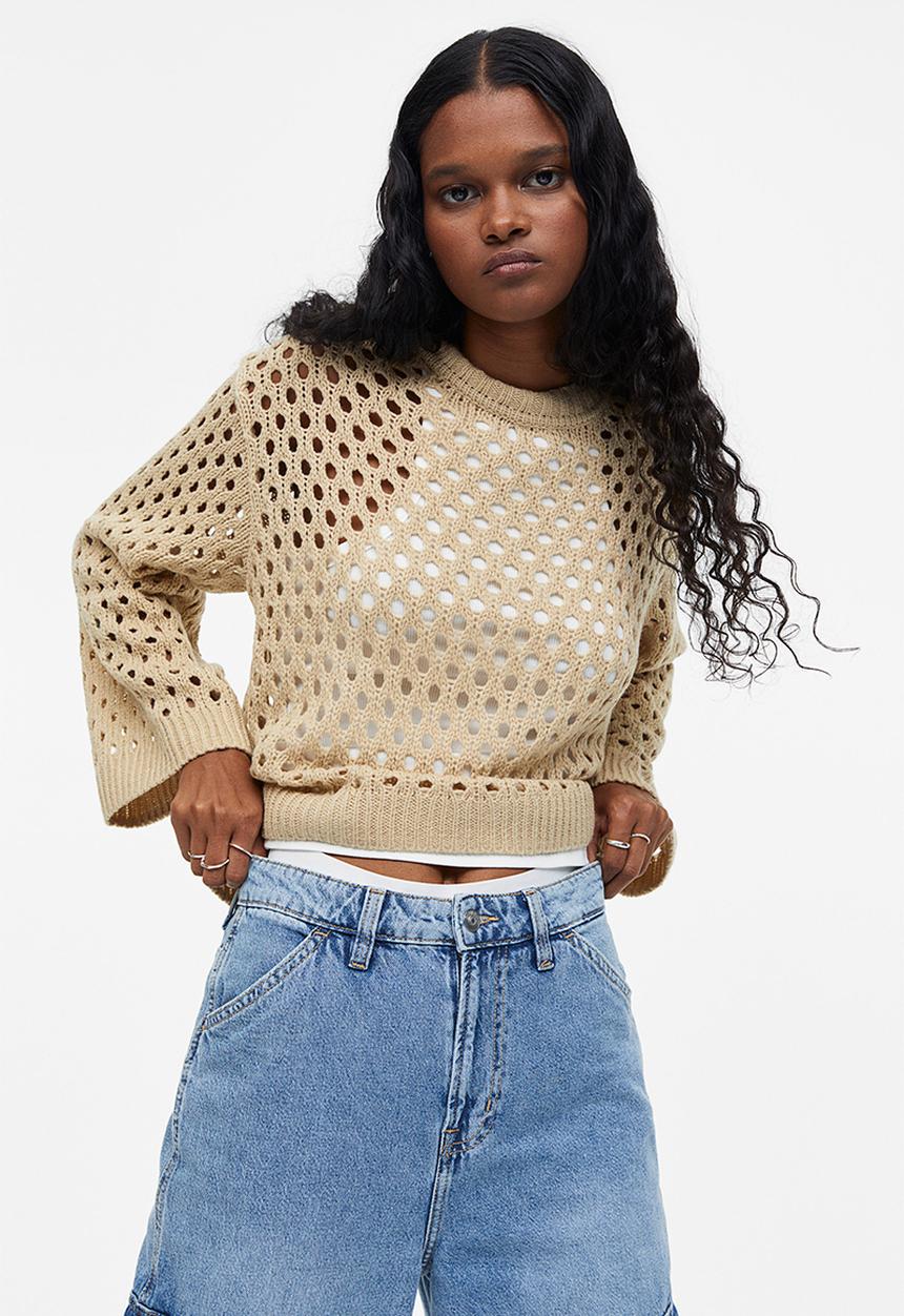 H&M - Hole-knit jumper - beige