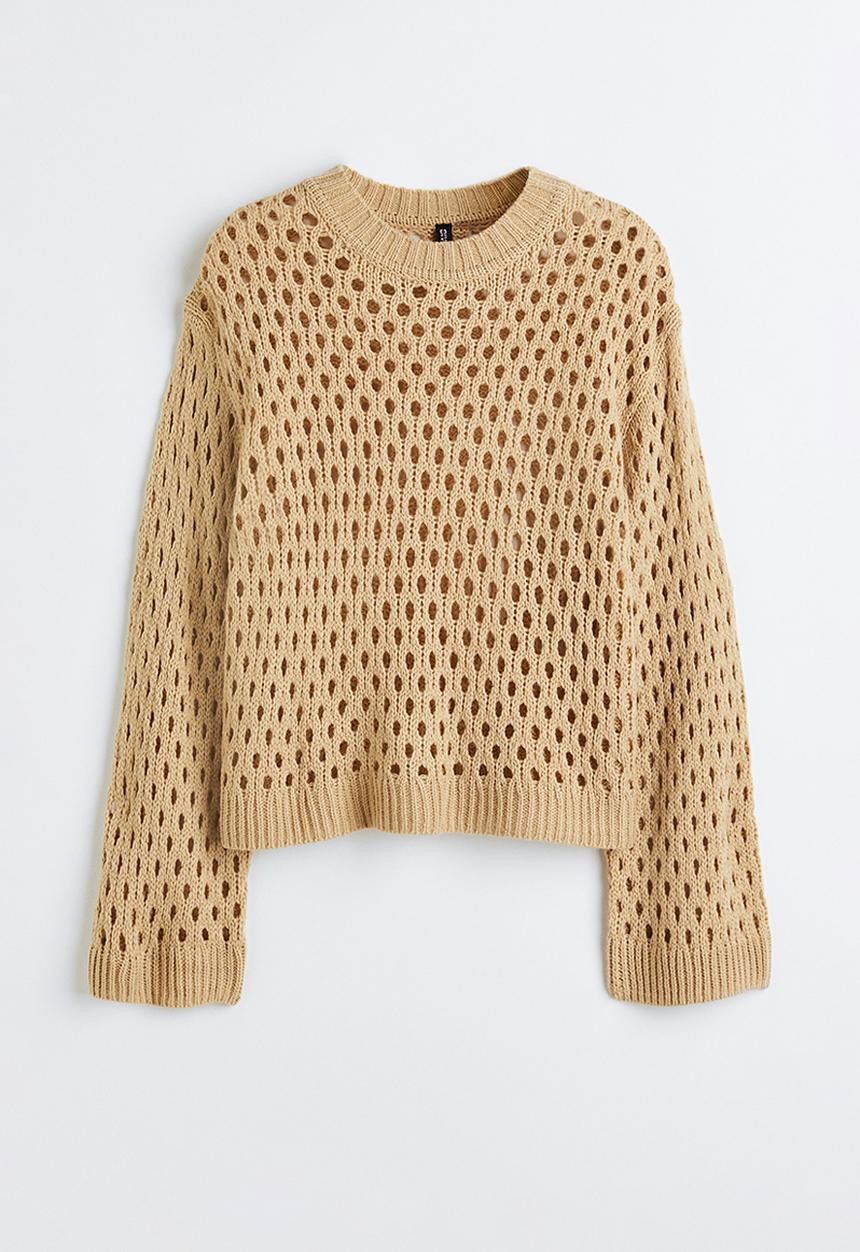 H&M - Hole-knit jumper - beige