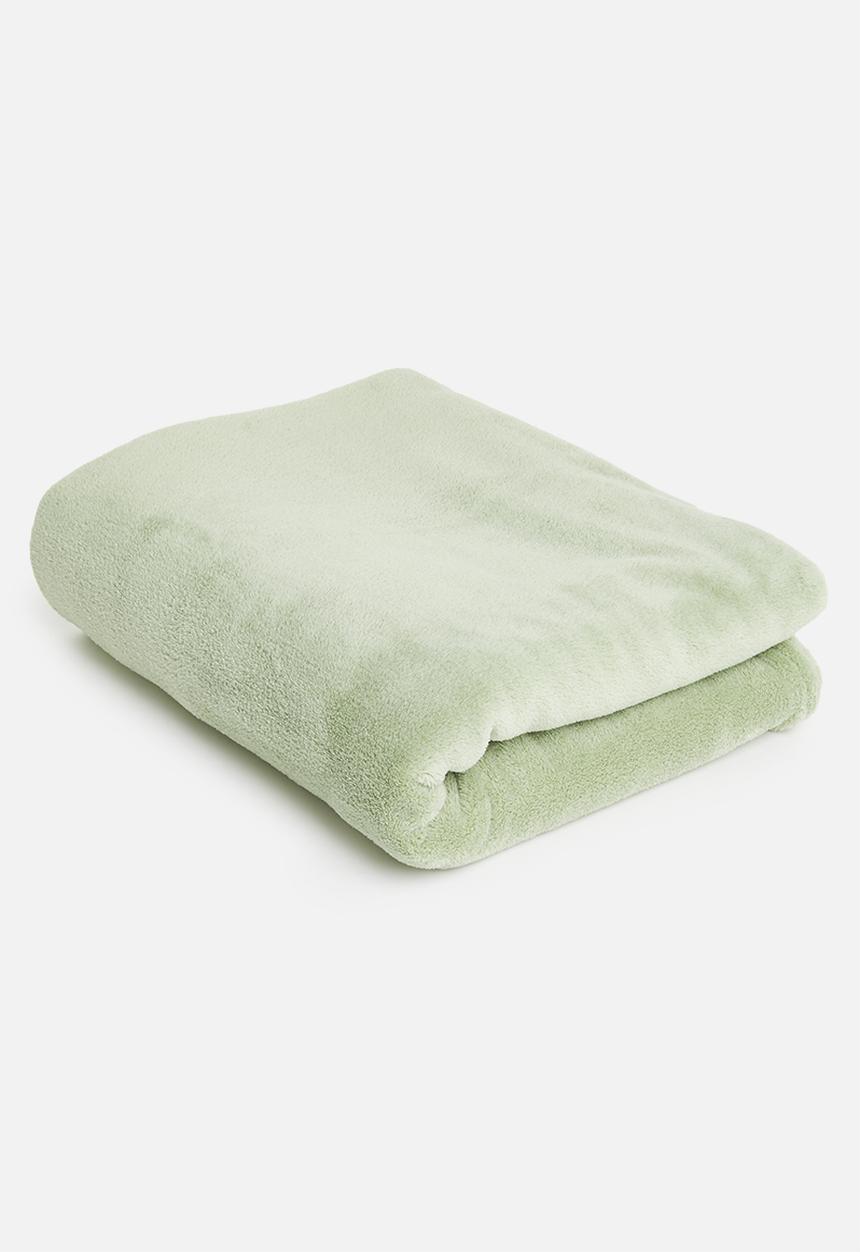 Sixth Floor - Coral fleece throw - sage