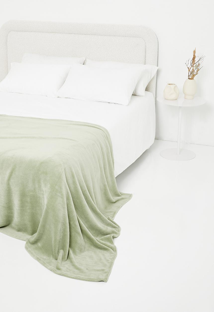 Sixth Floor - Coral fleece throw - sage
