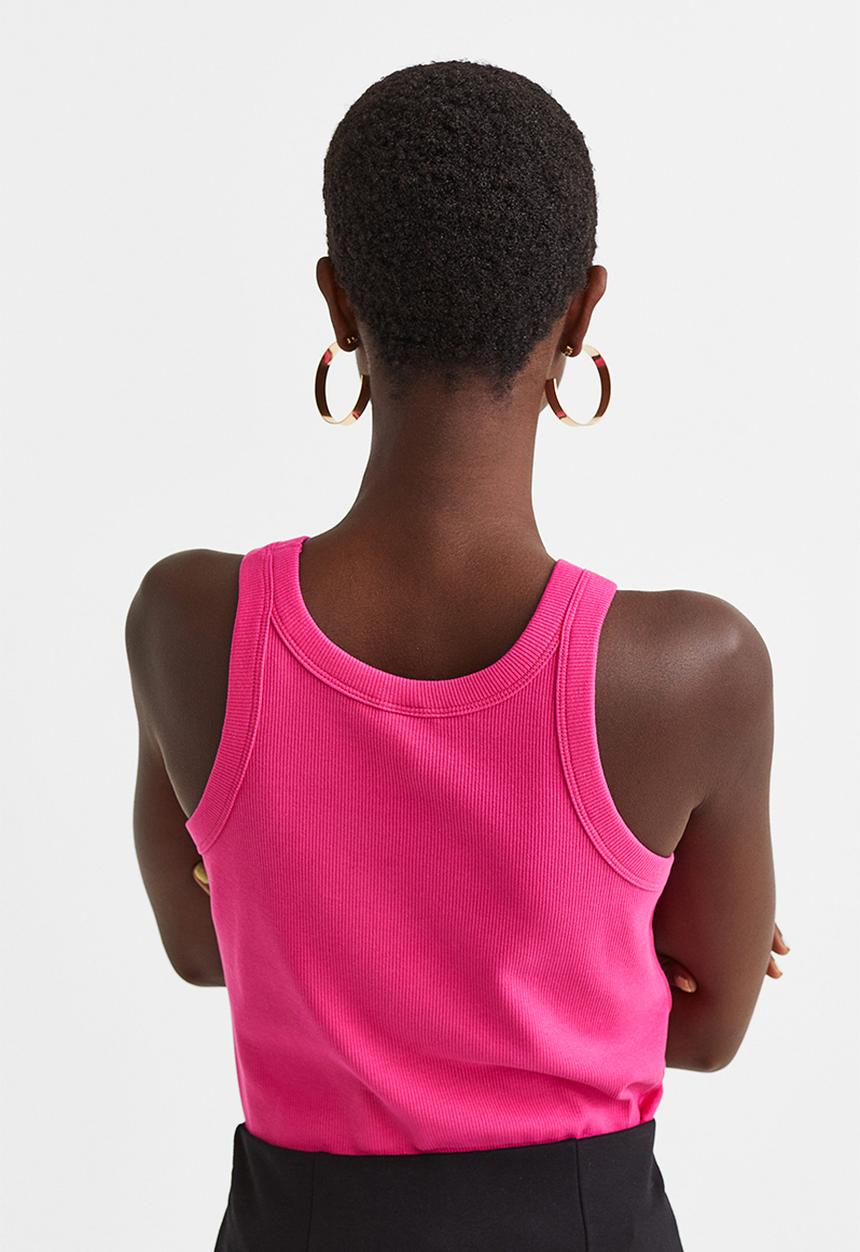 H&M - Cotton jersey vest top - cerise 