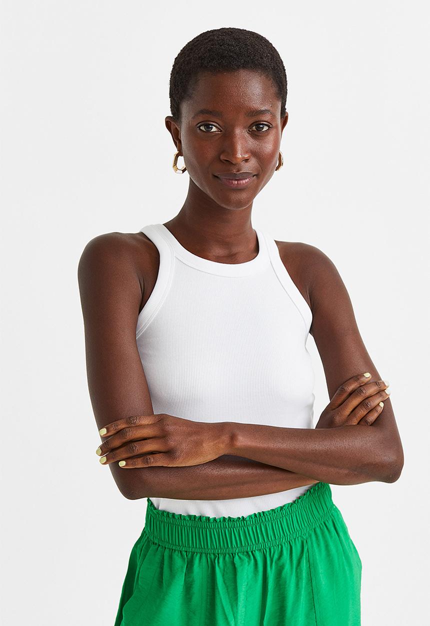 H&M - Cotton jersey vest top - white