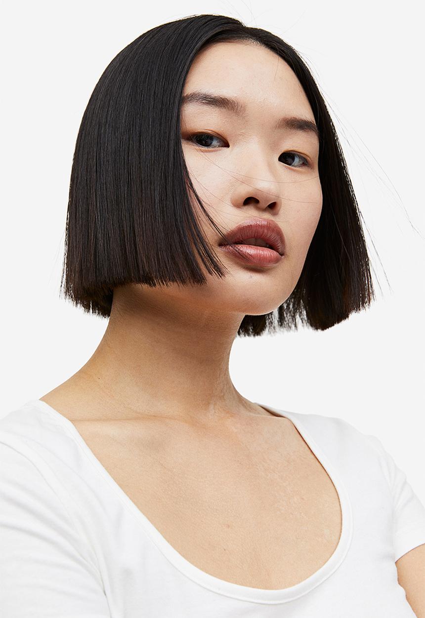 H&M - Cotton jersey top - white