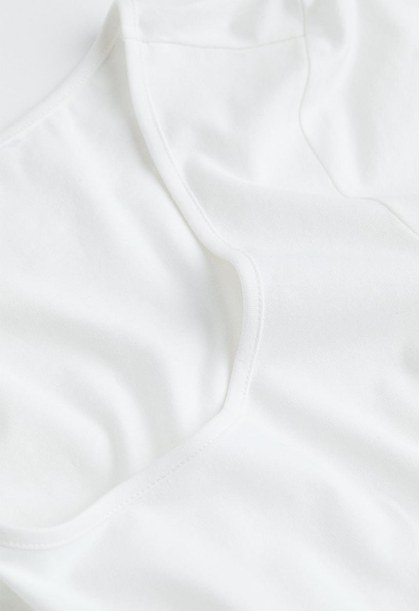H&M - Cotton jersey top - white