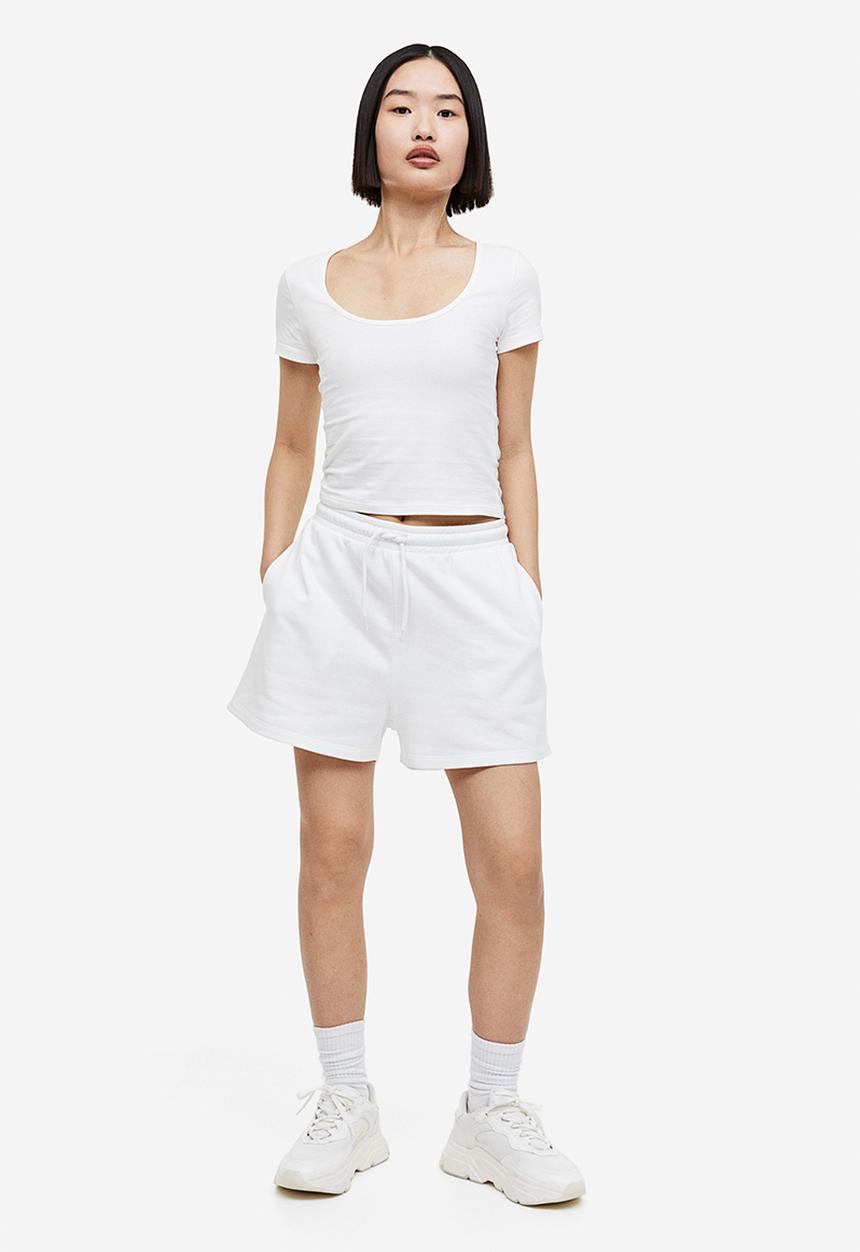 H&M - Cotton jersey top - white