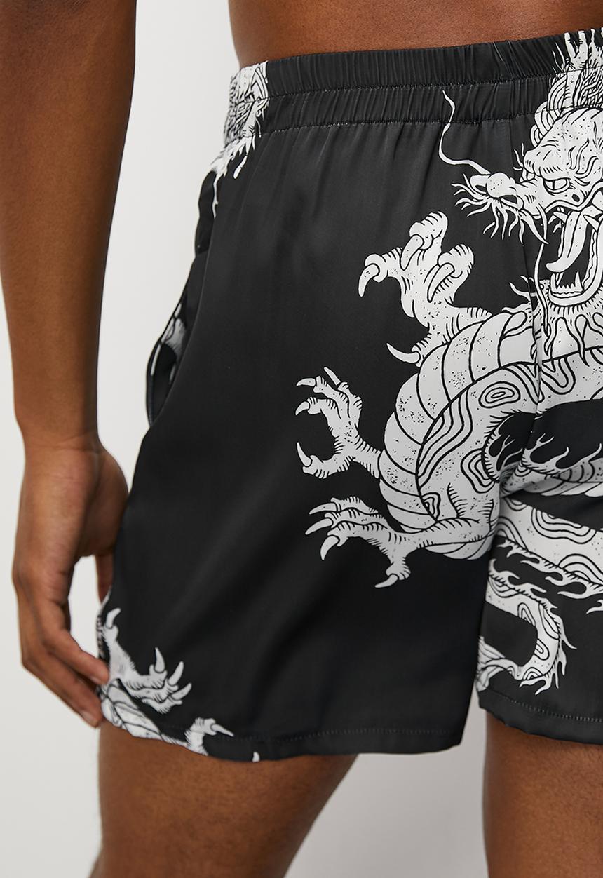 STYLE REPUBLIC - Printed satin short - black & white