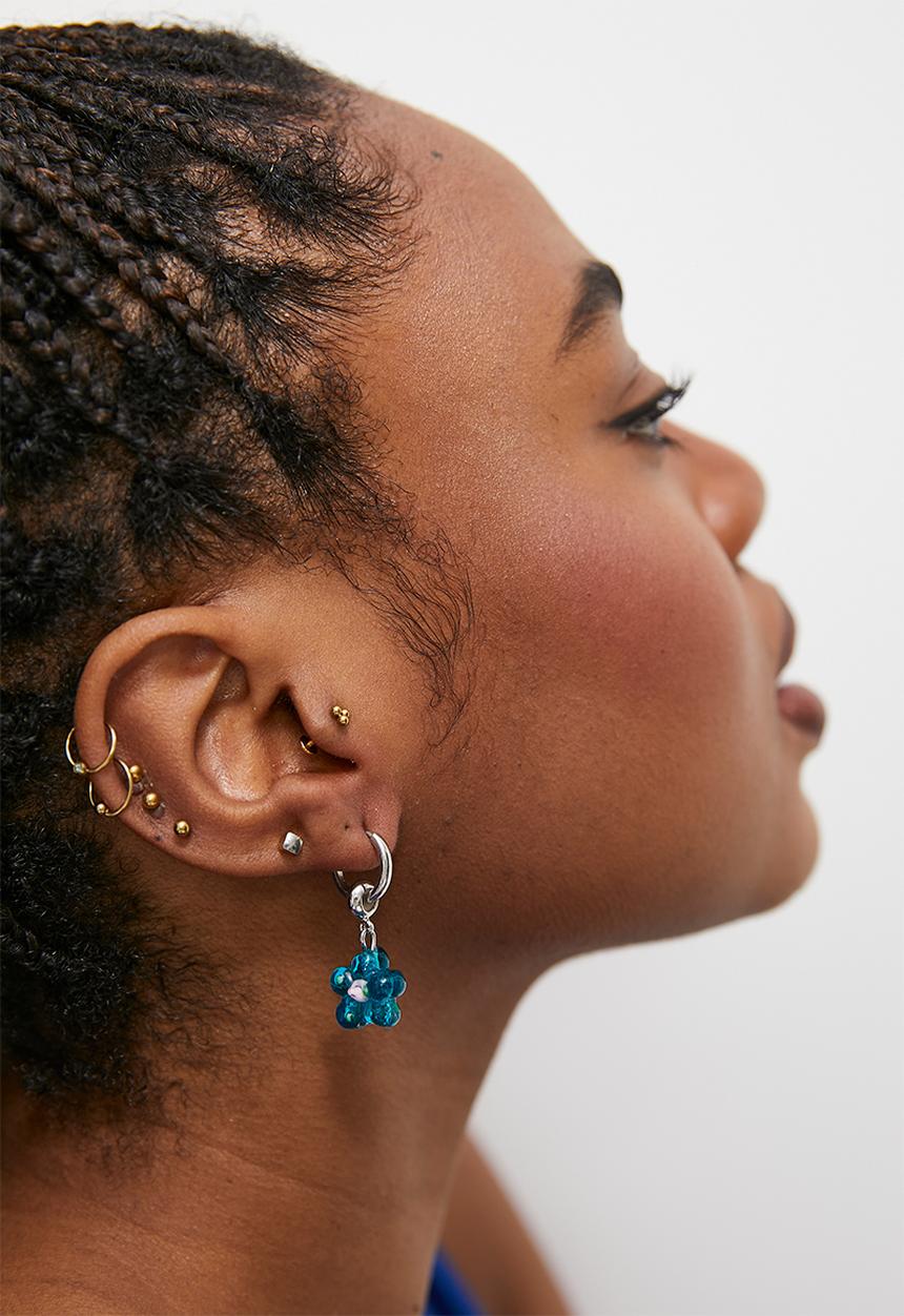 Superbalist - Mika flower hoop earrings - blue