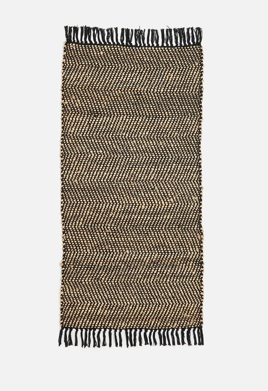 H&S - Chevron jute & cotton runner - black