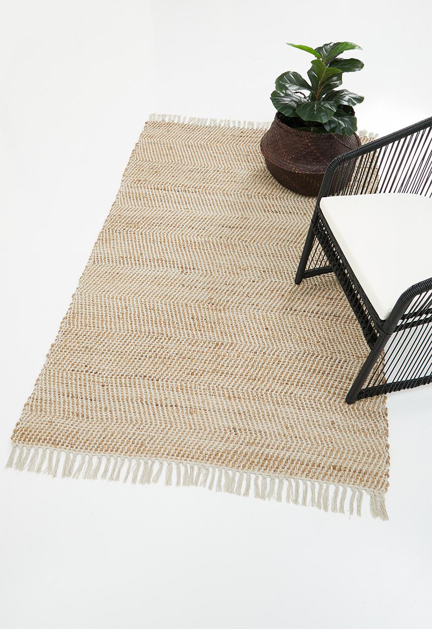 H&S - Chevron jute & cotton rug - natural