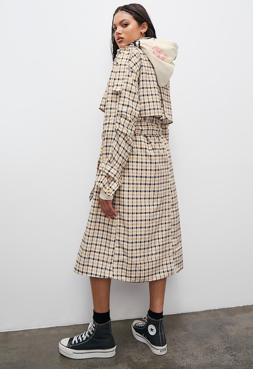 Blake - Printed trench coat - beige & black