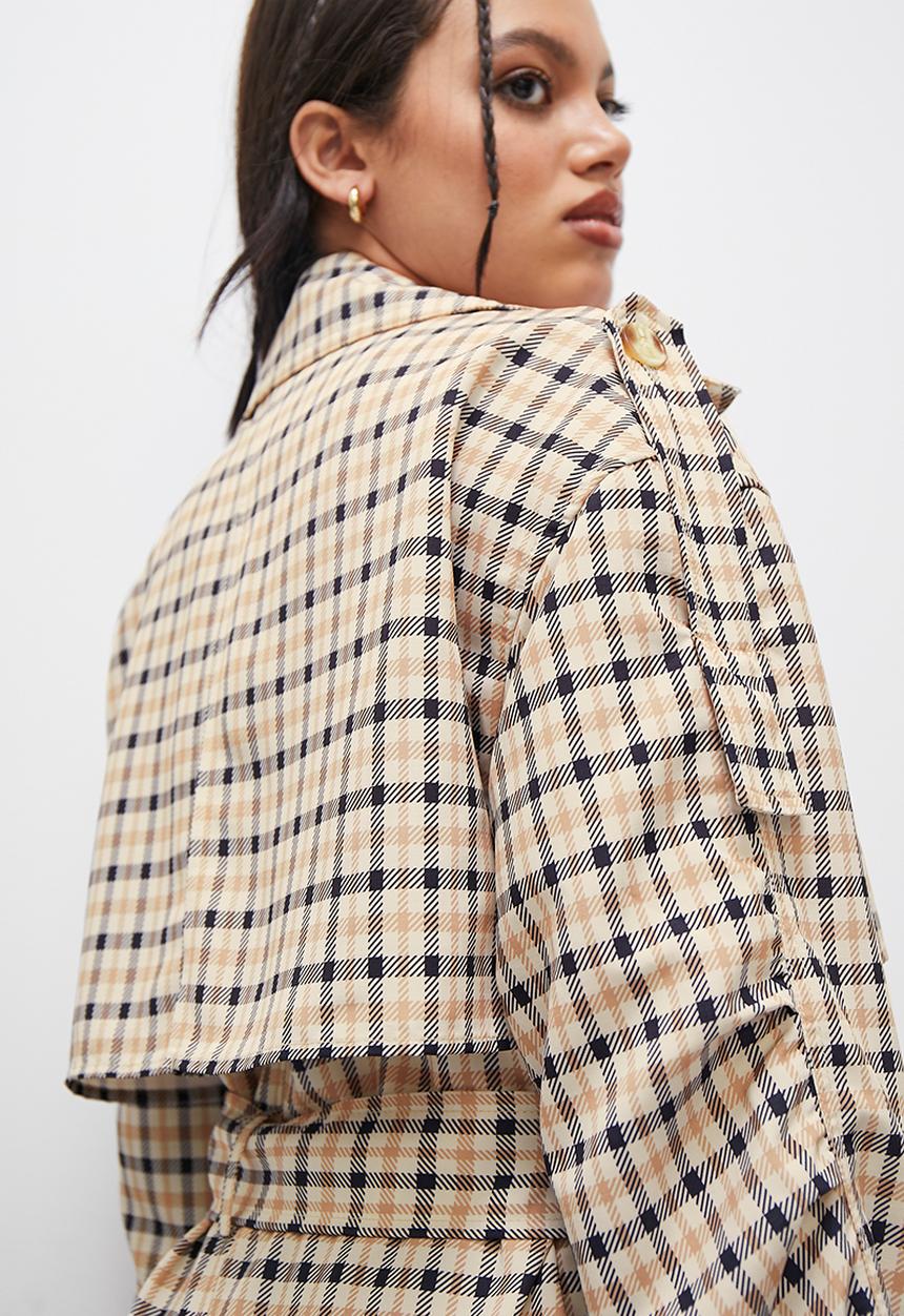 Blake - Printed trench coat - beige & black
