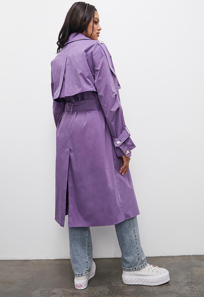 Blake - Printed trench coat - purple