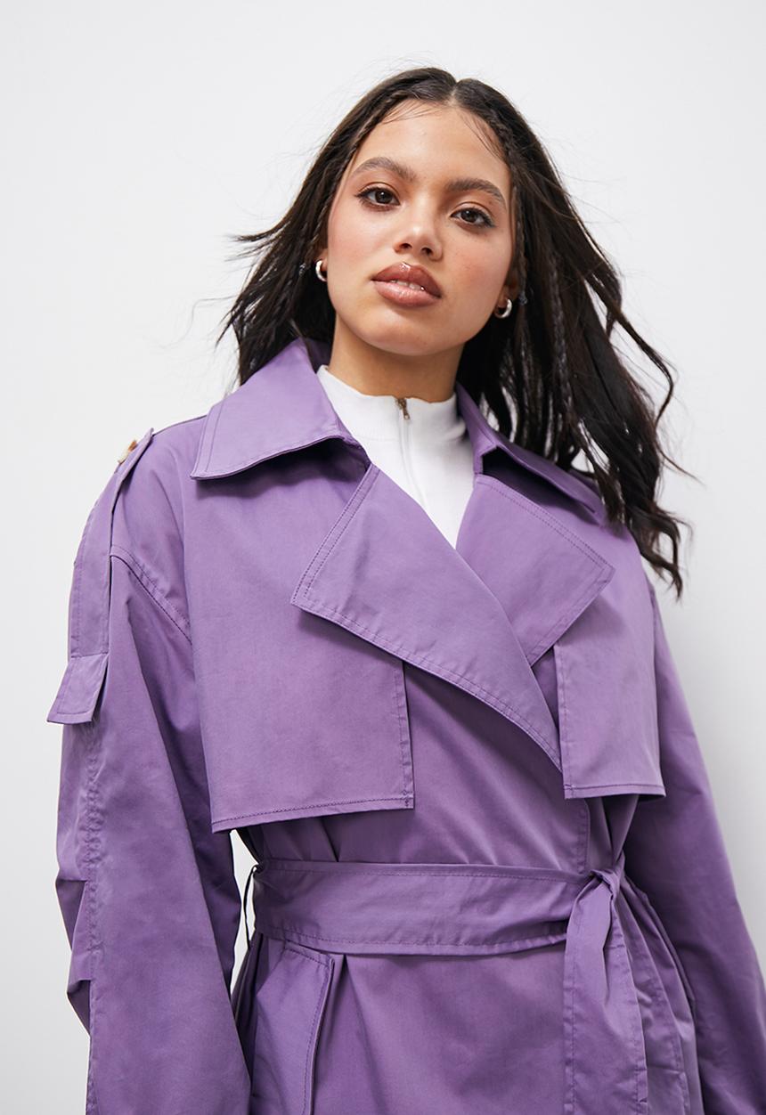Blake - Printed trench coat - purple