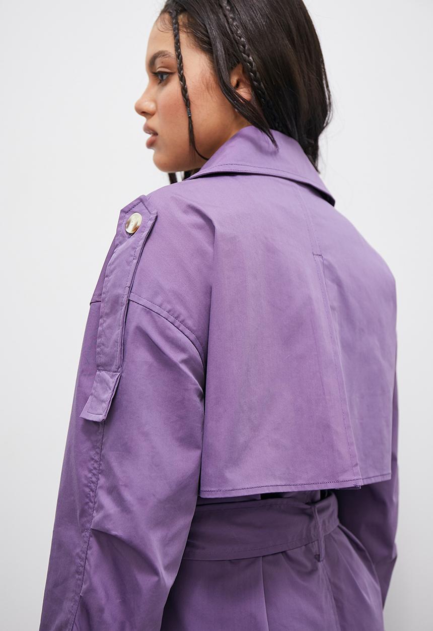 Blake - Printed trench coat - purple