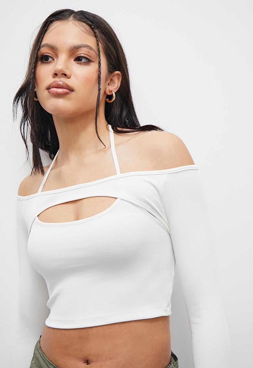 Blake - Strappy off the shoulder top - white