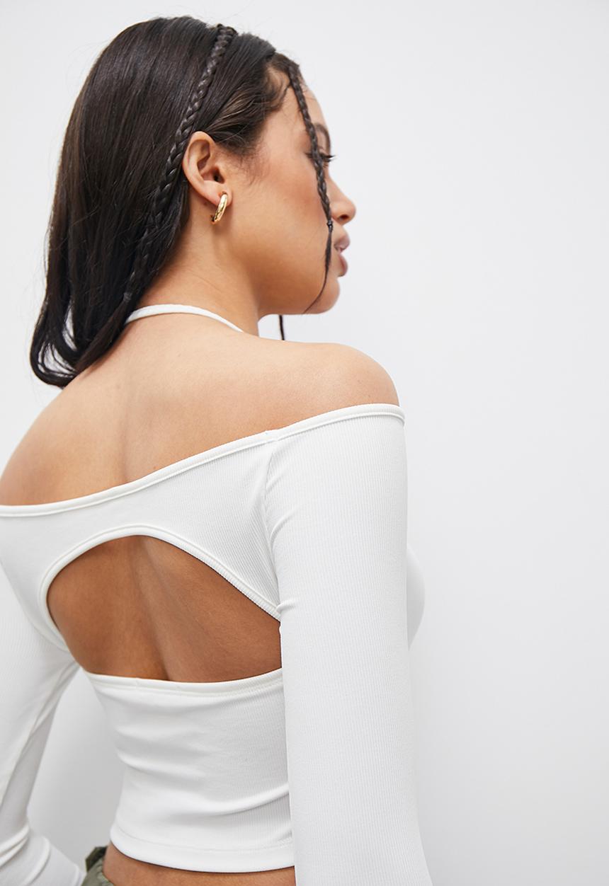 Blake - Strappy off the shoulder top - white