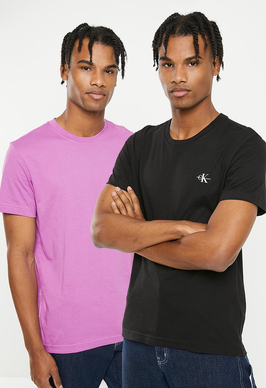 Calvin Klein - 2 Pack monologo T-shirt - iris orchid & ck black