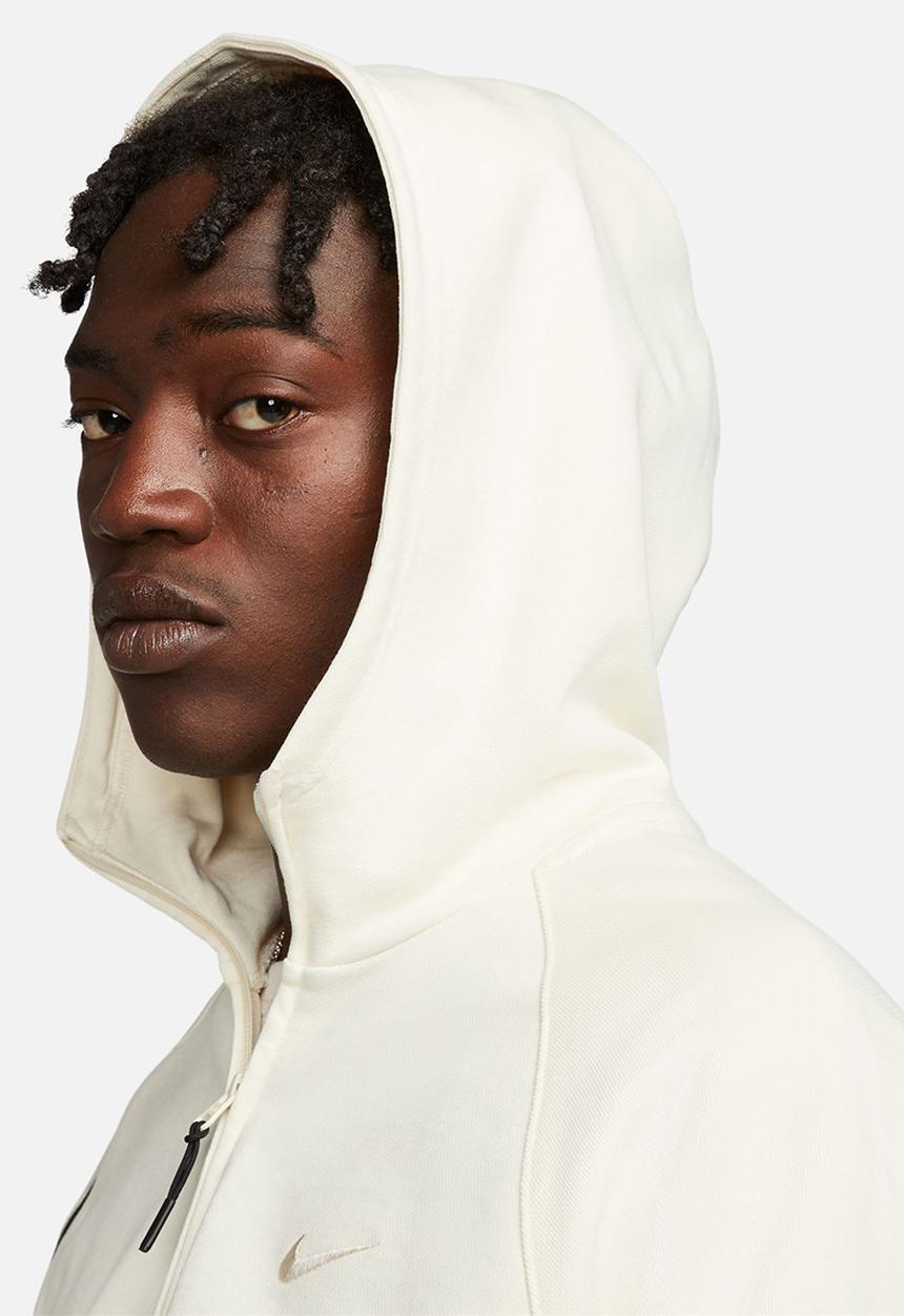 Nike - M nk swoosh flc hz hoodie - white/black