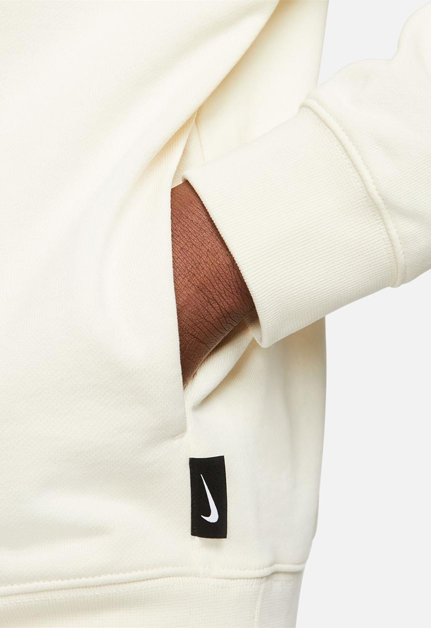Nike - M nk swoosh flc hz hoodie - white/black