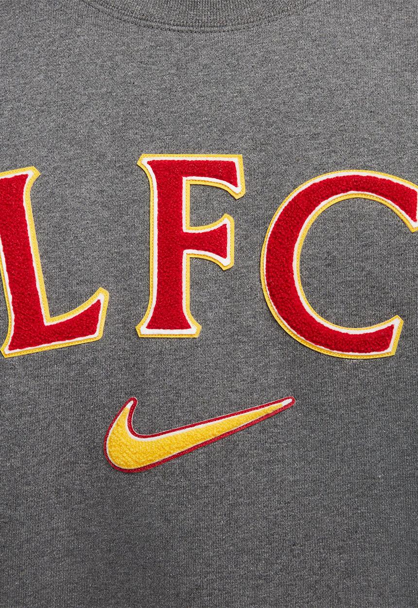 Nike - Liverpool F.C. solo swoosh sweatshirt - charc heather/university gold