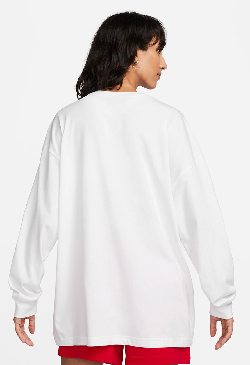 Nike - W nsw tee oc 3 ls os - white/black