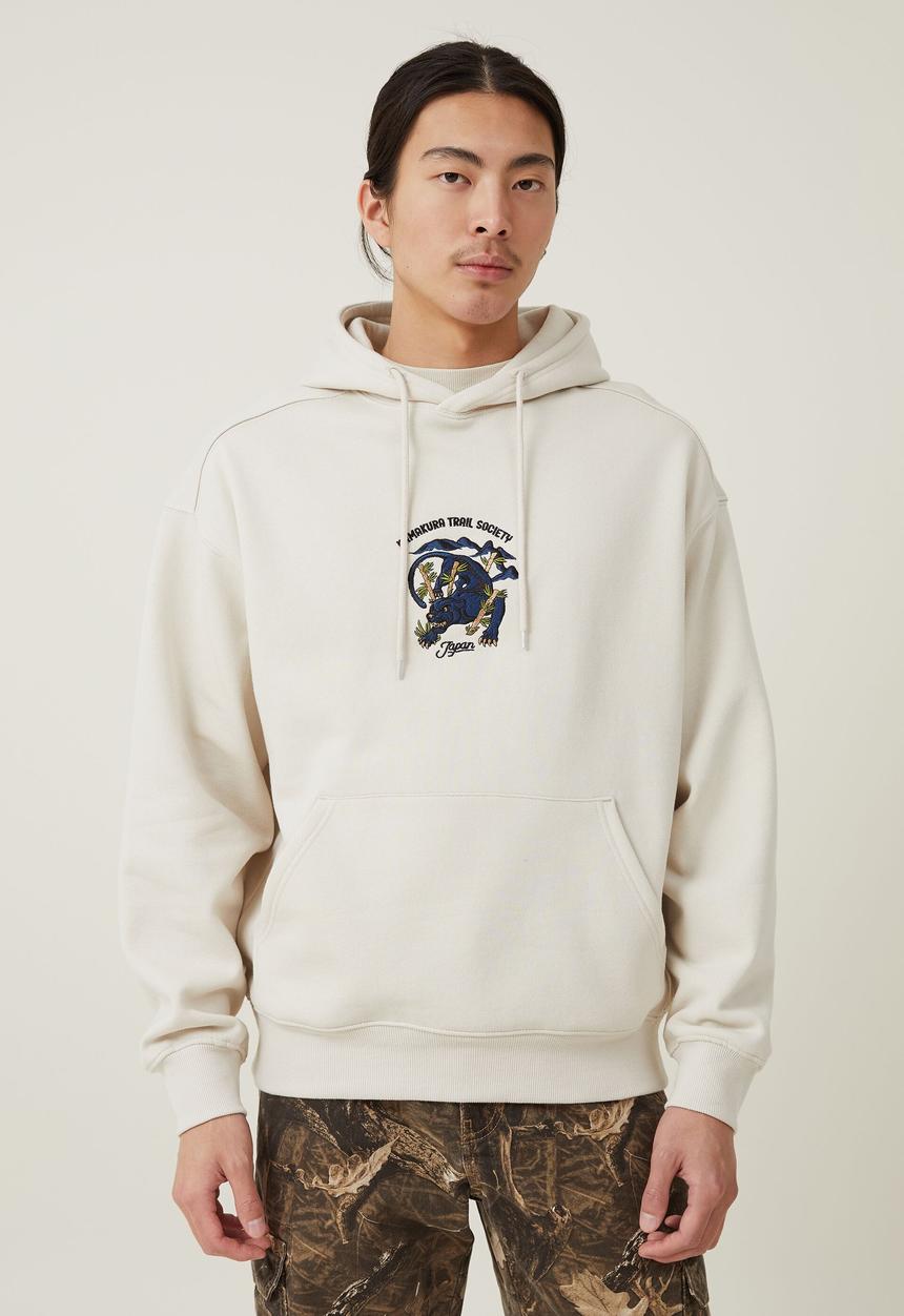 Cotton On - Oversized graphic hoodie - bone/japan panther